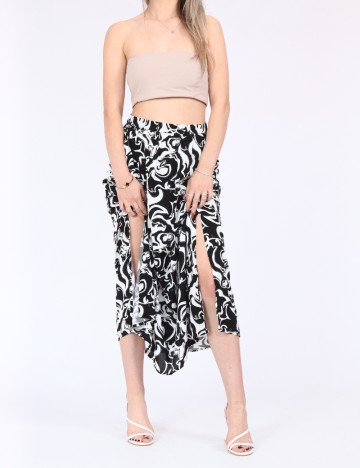 Fusta Vero Moda, alb/negru
