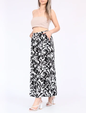 Fusta Vero Moda, alb/negru