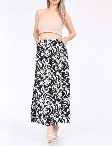 Fusta Vero Moda, alb/negru