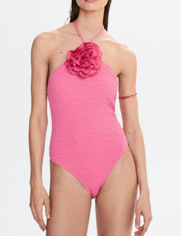 
						Costum de baie Mango, roz