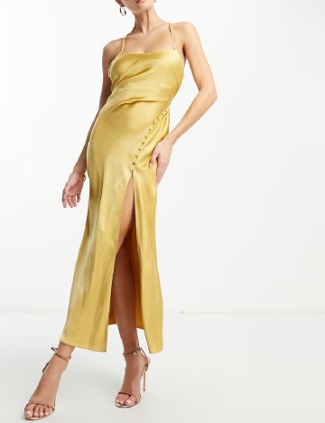 
						Rochie lunga ASOS, auriu