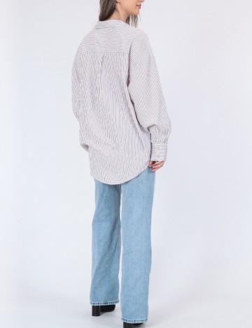 Camasa Oversize Vero Moda, alb/maro
