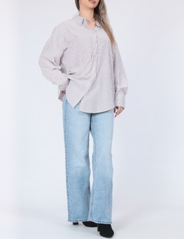 Camasa Oversize Vero Moda, alb/maro