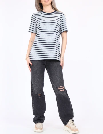 Tricou Vero Moda, gri/albastru