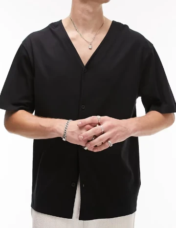 Camasa Topman, negru Negru