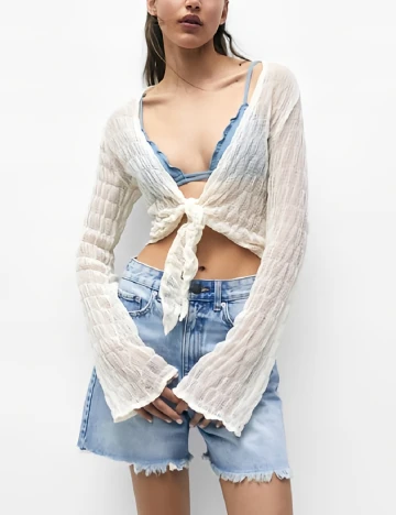 Bluza Pull&Bear, ecru