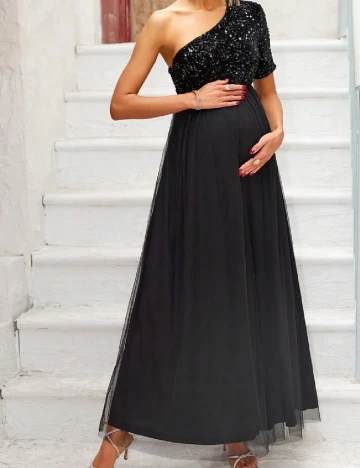 Rochie lunga SHEIN Maternity, negru