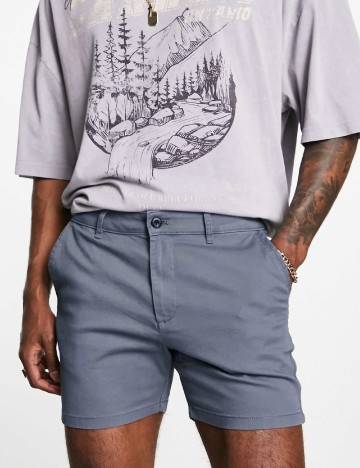 Pantaloni scurti ASOS, albastru