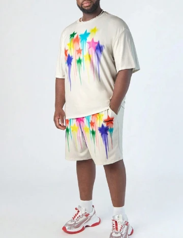 Compleu SHEIN Plus Size Men, bej