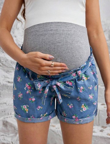 Pantaloni scurti SHEIN Maternity, albastru