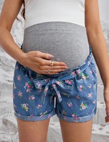Pantaloni scurti SHEIN Maternity, albastru