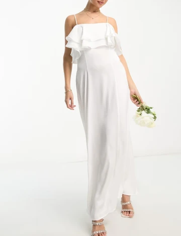 Rochie lunga Vila, alb Alb