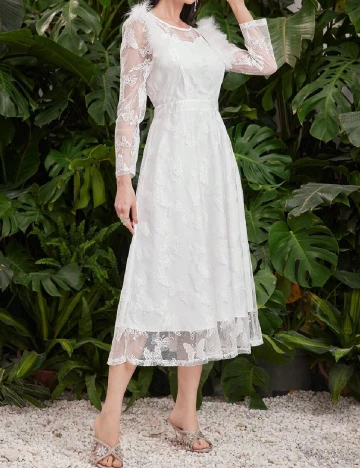 Rochie medie SHEIN, alb