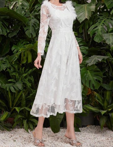 Rochie medie SHEIN, alb