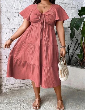 Rochie medie SHEIN CURVE, roz