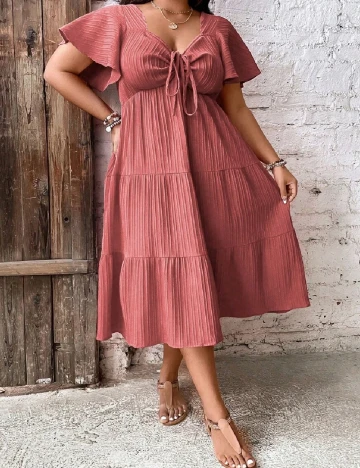 Rochie medie SHEIN CURVE, roz