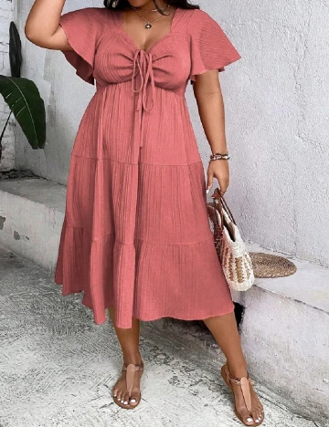 Rochie medie SHEIN CURVE, roz