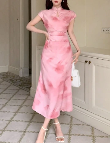 Rochie medie Dazy, roz
