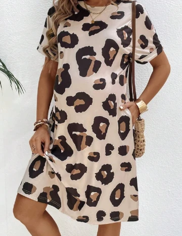 Rochie scurta SHEIN Maternity, maro Maro