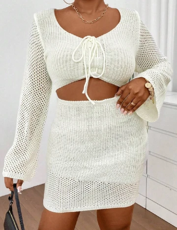 Rochie scurta SHEIN CURVE, ecru