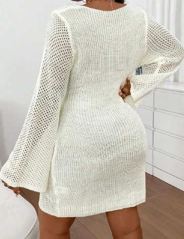 Rochie scurta SHEIN CURVE, ecru