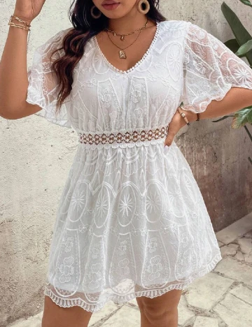 Rochie scurta SHEIN CURVE, alb Alb