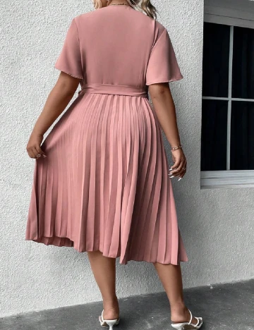 Rochie medie SHEIN CURVE, roz pudra inchis Roz