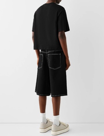 Pantaloni scurti Bershka, negru
