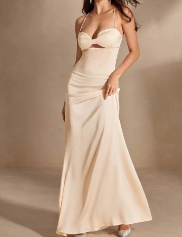 Rochie lunga Anewsta, crem Crem