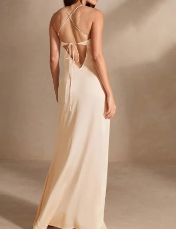 Rochie lunga Anewsta, crem Crem