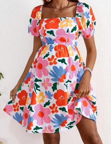 Rochie scurta SHEIN Maternity, floral print Floral print
