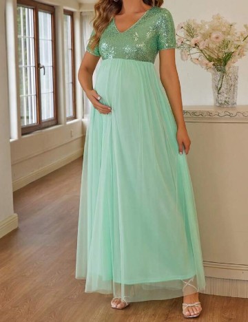 Rochie lunga SHEIN Maternity, verde