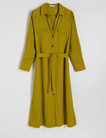 Rochie medie Reserved, verde oliv Verde