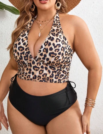 Costum de baie SHEIN CURVE, animal print
