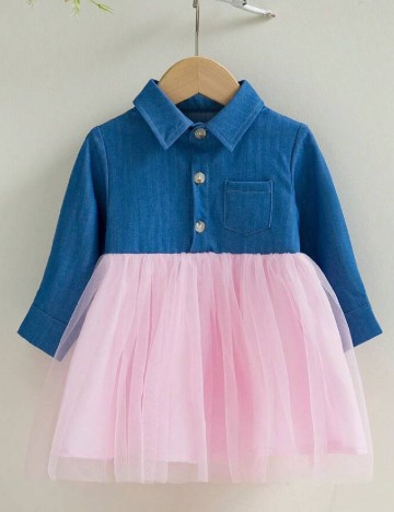 
						Rochie Shein Kids, roz/albastru
