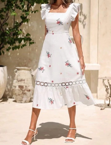 Rochie medie SHEIN, alb Alb