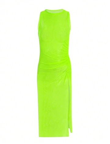 Rochie de plaja SHEIN, verde neon