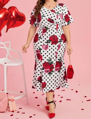 Rochie medie SHEIN CURVE, alb Alb