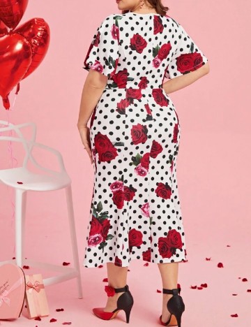 Rochie medie SHEIN CURVE, alb