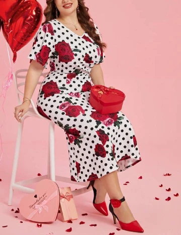 Rochie medie SHEIN CURVE, alb Alb