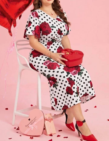 Rochie medie SHEIN CURVE, alb Alb