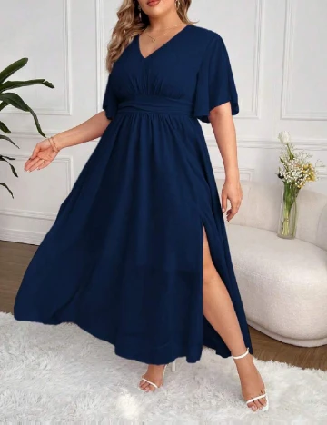 Rochie lunga SHEIN CURVE, bleumarin Albastru
