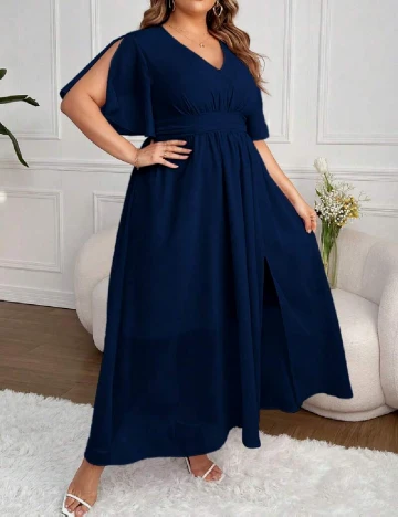 Rochie lunga SHEIN CURVE, bleumarin Albastru