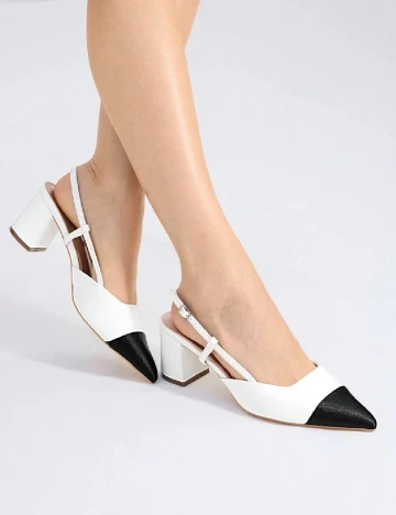 Pantofi MOTF, alb/negru Alb