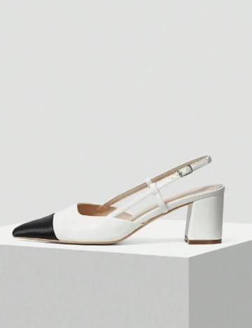 Pantofi MOTF, alb/negru Alb