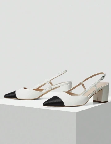 Pantofi MOTF, alb/negru Alb