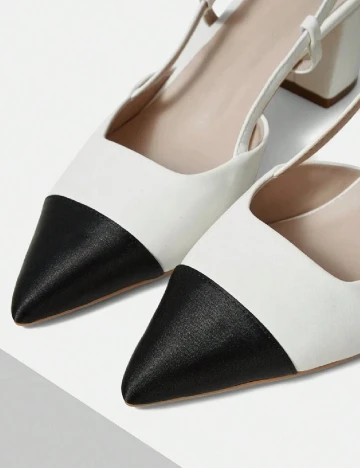 Pantofi MOTF, alb/negru Alb