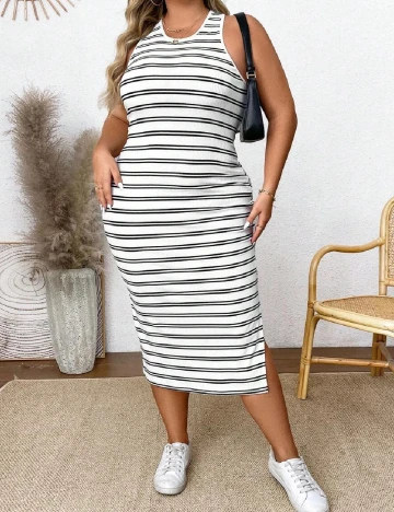 Rochie medie SHEIN CURVE, alb