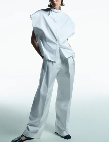 Pantaloni Zara, alb