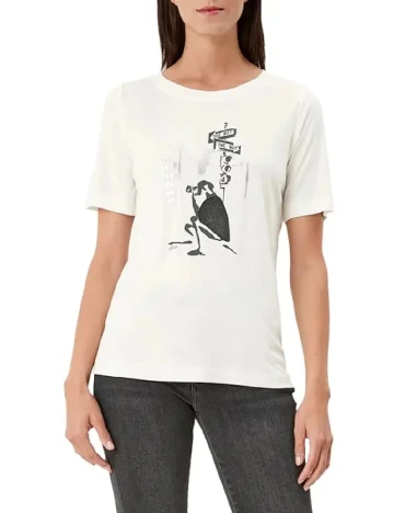 Tricou s.Oliver, alb Alb